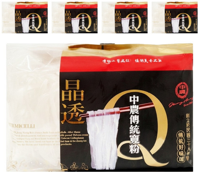 中農粉絲 傳統寬粉, 210g, 5袋