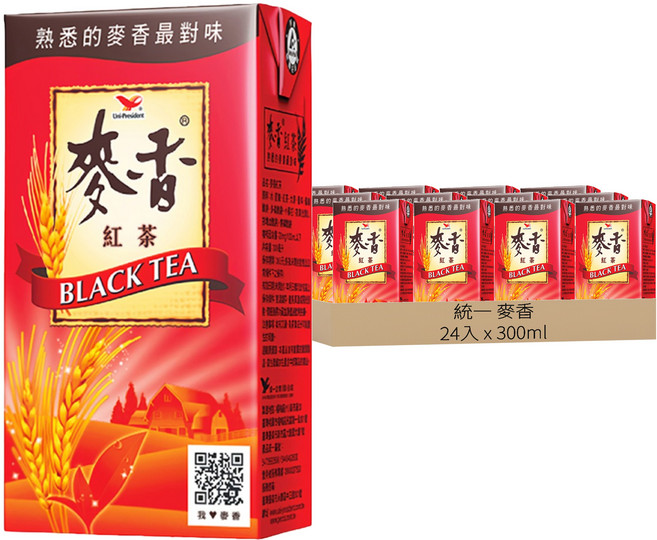 統一 麥香 紅茶, 300ml, 24入