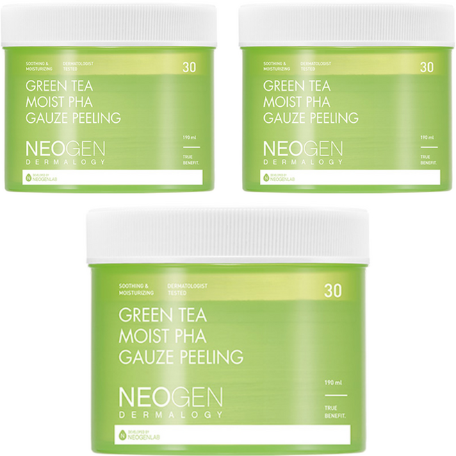 네오젠 그린티 모이스트 파하 거즈필링 패드 190ml, 30매입, 3개 - 쿠팡