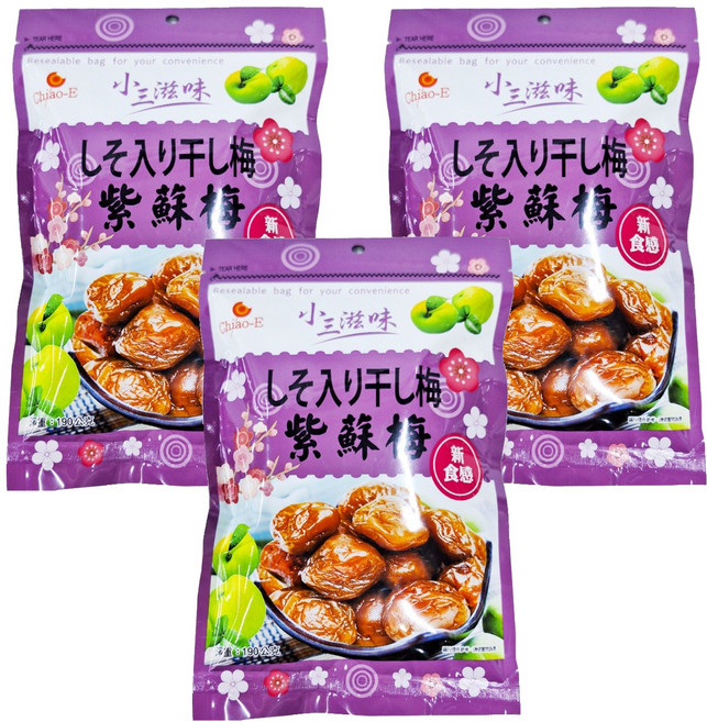 Chiao-E 巧益 小三滋味 紫蘇梅, 190g, 3包