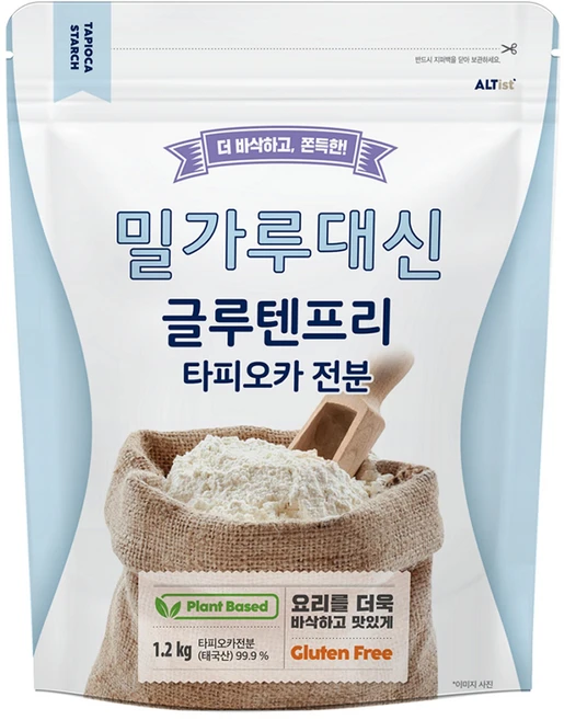 알티스트 밀가루 대신 글루텐 프리 타피오카 전분, 1.2kg, 1개 - 쿠팡