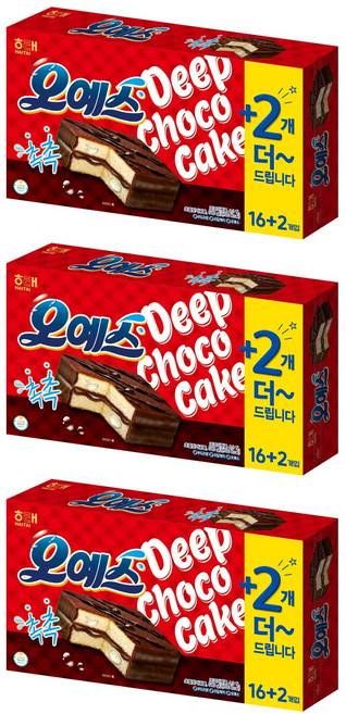 해태제과 오예스 16 + 2, 540g, 3개