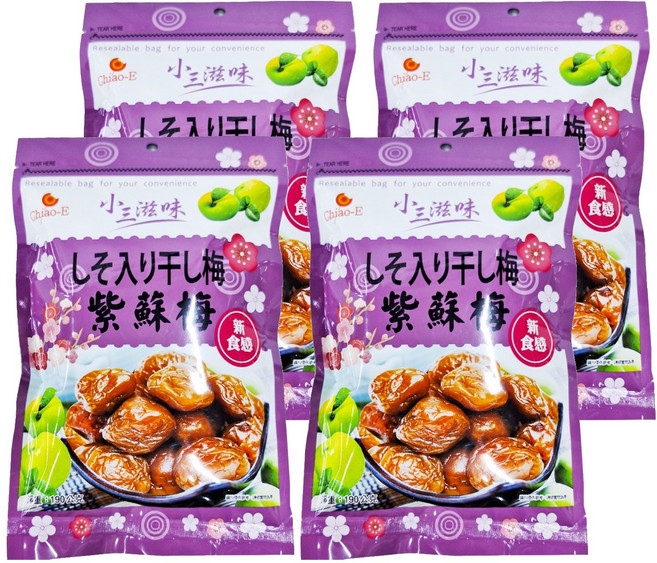 Chiao-E 巧益 小三滋味 紫蘇梅, 190g, 4包
