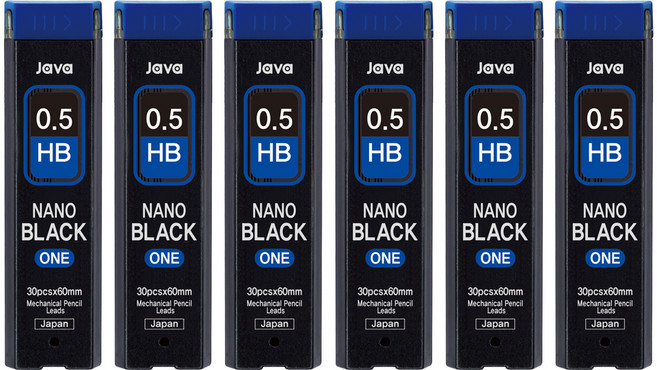 자바펜 나노블랙 ONE 샤프심 HB, 0.5mm, 6개