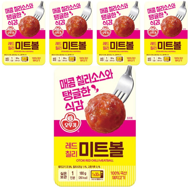 오뚜기 레드칠리 미트볼 렌지, 180g, 5개