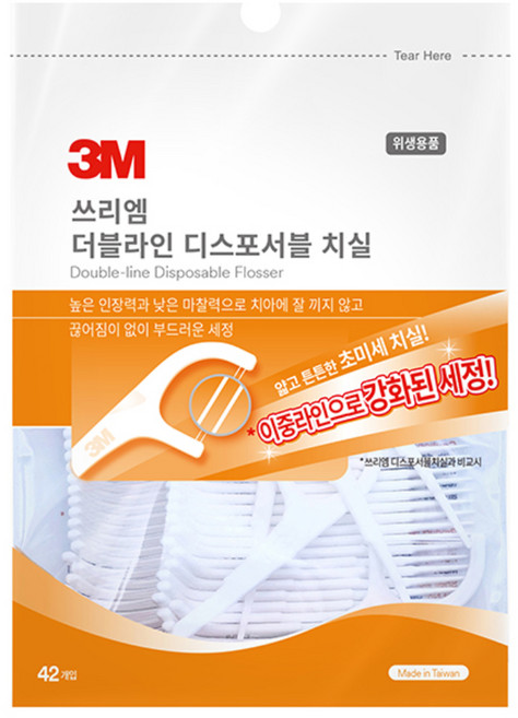 쓰리엠 더블라인 치실, 42개입, 1개