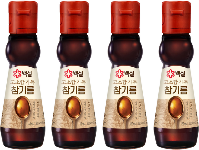 백설 고소함 가득 참기름, 160ml, 4개