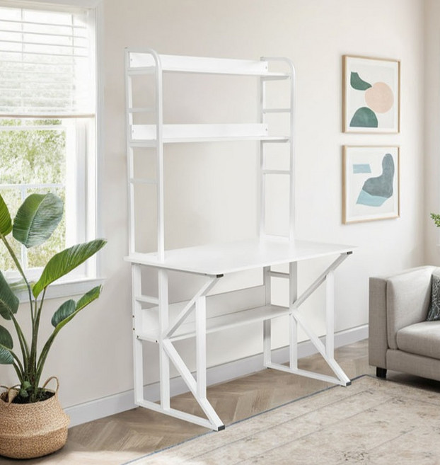 가구느낌 초초 게이밍 컴퓨터 책상, 화이트화이트