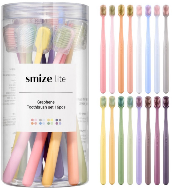 스마이즈 라이트 칫솔 16종 세트, 16개입, 1세트