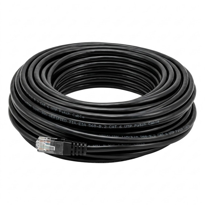 POLYWELL 寶利威爾 CAT6 高速網路線 RJ45 福祿克認證 PW15-W58-N200, 黑色, 20m, 1條