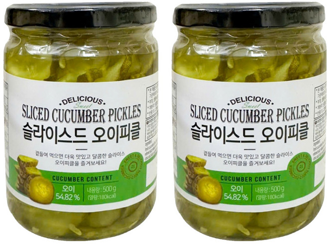 센푸드 슬라이스드 오이피클, 2개, 500g
