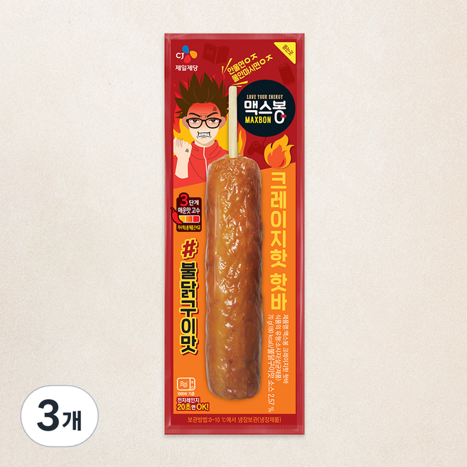 맥스봉 크레이지핫 핫바, 70g, 3개