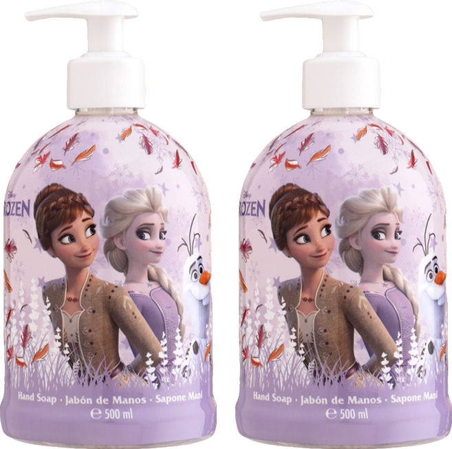 AIR-VAL Disney 西班牙溫和防護洗手液體皂 Frozen 冰雪奇緣 500ml 洗後保濕不乾澀 花果香味, 2瓶