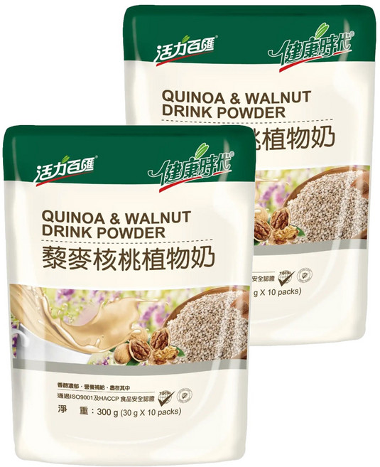 健康時代 藜麥核桃植物奶 有糖, 30g, 10包, 2袋