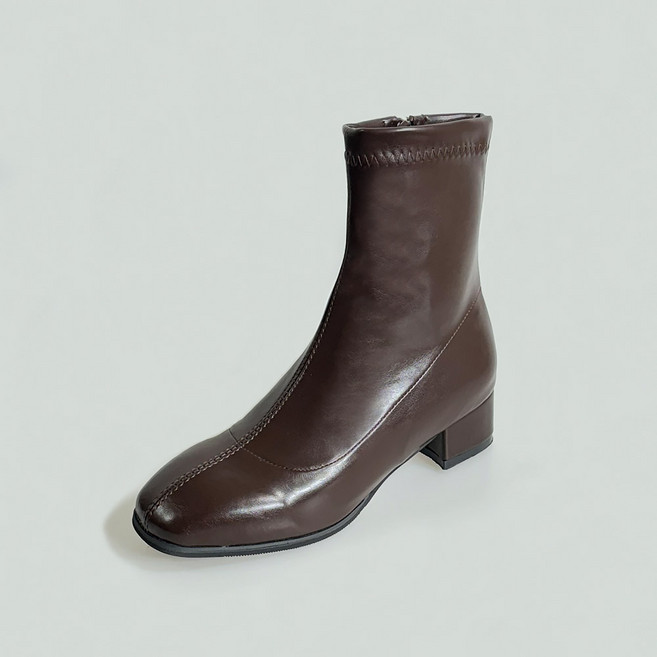 슈즈앤 여성용 베이직 스퀘어 인조가죽 앵클 삭스 부츠 sn518