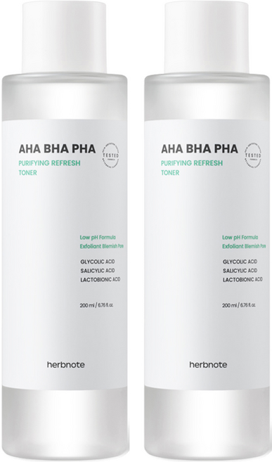 허브노트 아하 바하 파하 퓨리파잉 리프레쉬 토너, 2개, 200ml