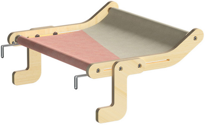 디모어 고양이 창문 베란다 해먹, 핑크 + 그레이, 1개