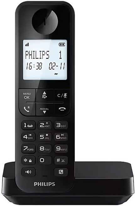 PHILIPS 飛利浦 來電顯示無線電話 1.7GHz 原廠保固, D2701B, 1個