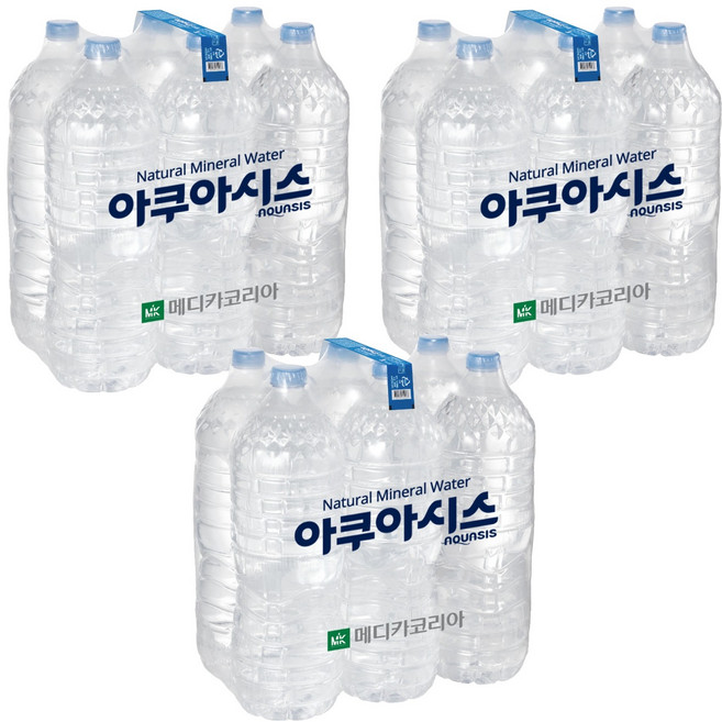 아쿠아시스 무라벨 생수, 2L, 18개