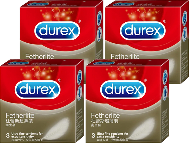 durex 杜蕾斯 超薄裝衛生套, 3個, 4盒