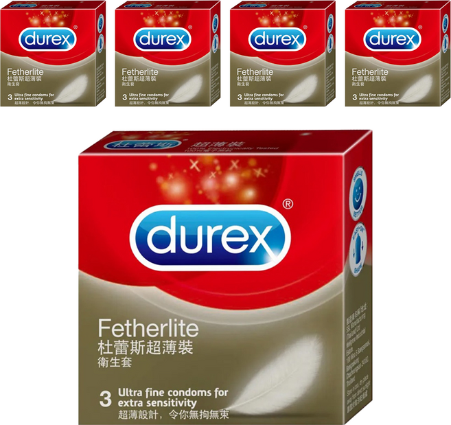 durex 杜蕾斯 超薄裝衛生套, 3個, 5盒