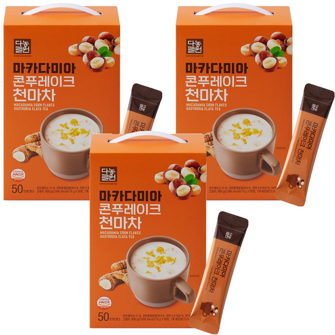 다농원 마카다미아 콘푸레이크 천마차, 18g, 50개입, 3개