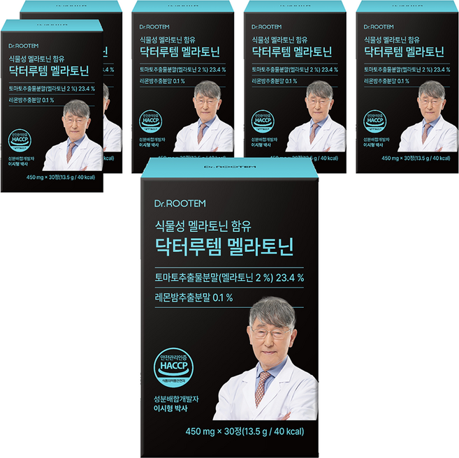 닥터루템 식물성 멜라토닌 함유 닥터루템 멜라토닌, 30정, 6개