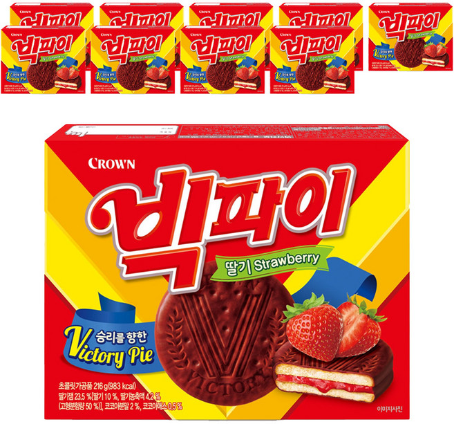 CHOCOVIC PIE 草莓夾心巧克力派, 216g, 10盒