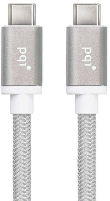 pqi 勁永 USB-C to C qCable C100 編織 快充傳輸線, 100cm, Artic Silver, 1條