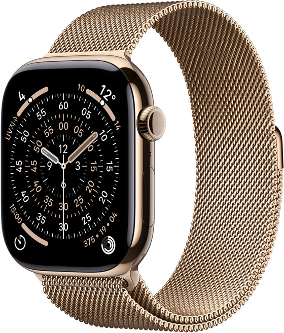 Apple 2025 애플워치 11, 골드, 46mm, GPS+Cellular, 티타늄,골드/골드 밀레니즈 루프, S/M
