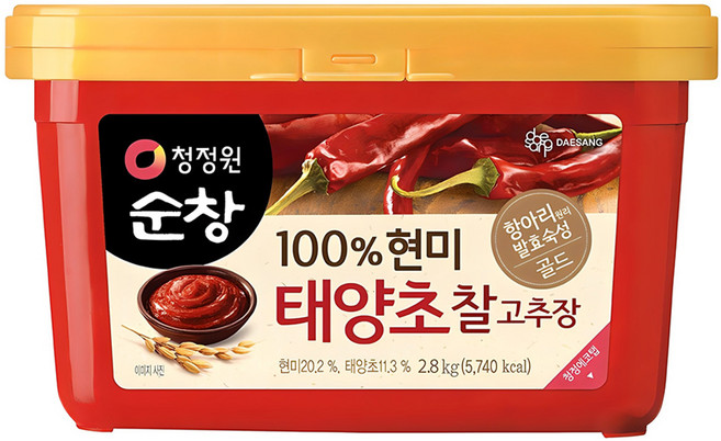 청정원순창 100% 현미 태양초 찰고추장, 2.8kg, 1개