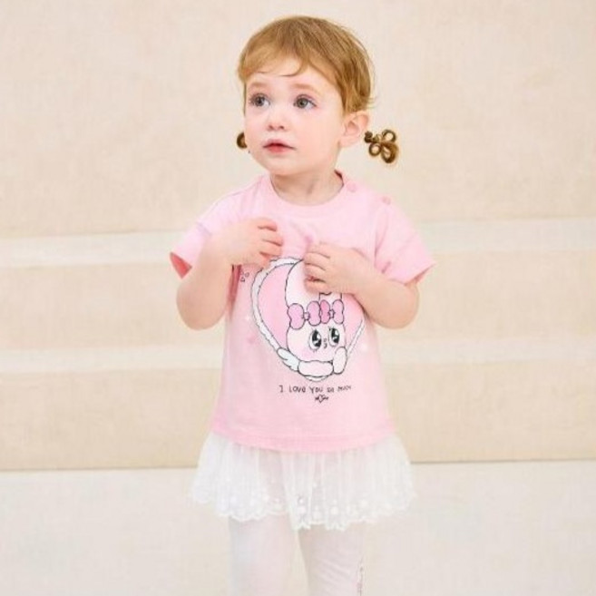 milkmile 幼兒款Esther Bunny沙沙沙蕾絲T恤