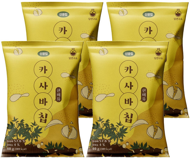 당연구소 현미유 카사바칩, 4개, 40g