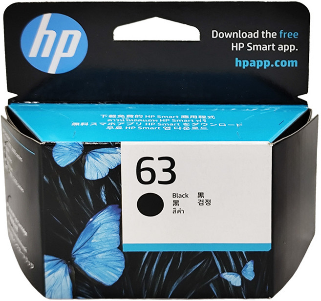 hp 惠普 原廠墨水 63 F6U62AA, 黑色, 1盒
