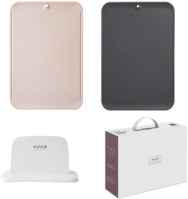 도블레 칼집 강한 시그니처 도마 2종 세트 베이비핑크 + 딥블랙, 1세트, 베이비핑크 + 딥블랙  + 스마트 거치대