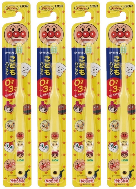 LION 獅王 麵包超人兒童牙刷, 顏色隨機, 1入, 4支