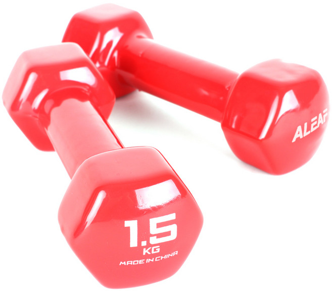 아리프 PVC 컬러 아령 레드, 1.5kg, 2개