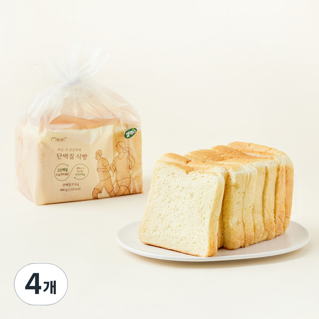 밀도 셀렉스 단백질 식빵, 480g, 4개