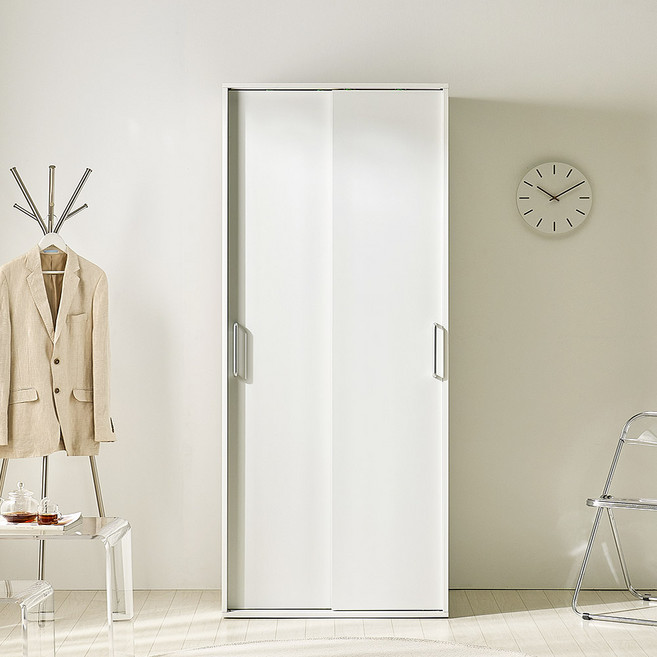 스칸디무드 국내제조 프렌체 키큰 슬라이딩 옷장 800 방문설치, 화이트