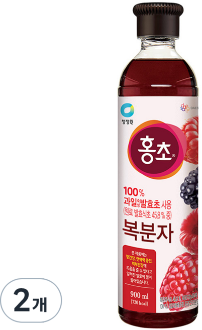 청정원 홍초 복분자, 900ml, 2개