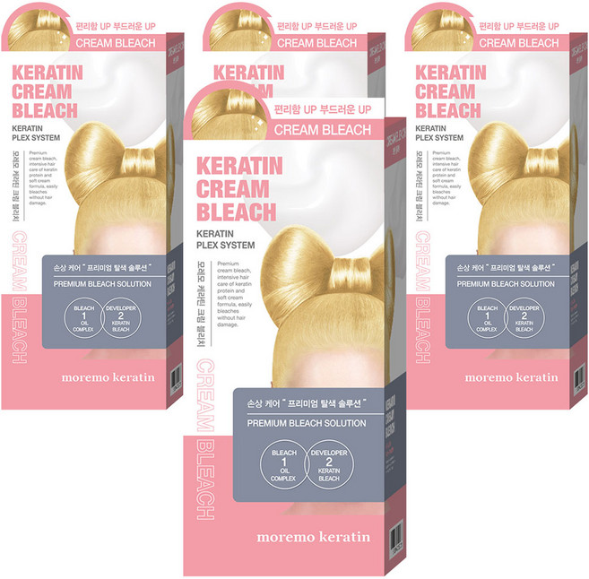 모레모 케라틴 크림 블리치 헤어 탈색제, 90g, 4개