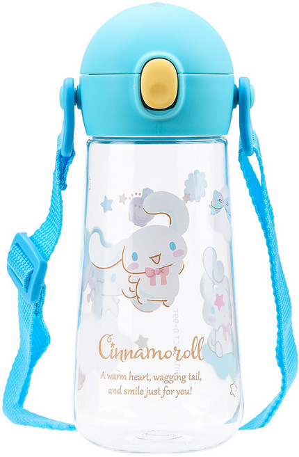 릴팡 더보틀 원터치 어깨끈 트라이탄 물통, 시나모롤, 470ml, 1개