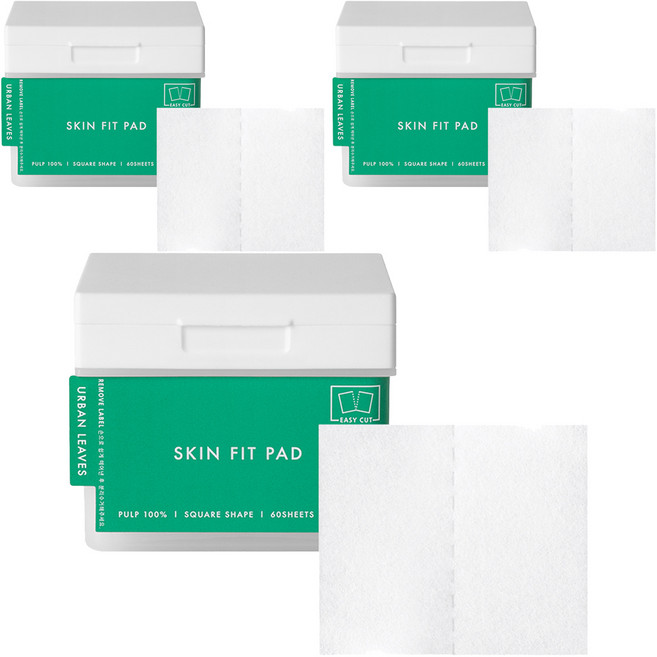 어반리브즈 스킨핏 패드 사각, 3개, 60매입