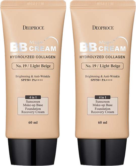 디오프러스 매직 비비 크림 SPF50+ PA++++, 19호 라이트 베이지, 60ml, 2개