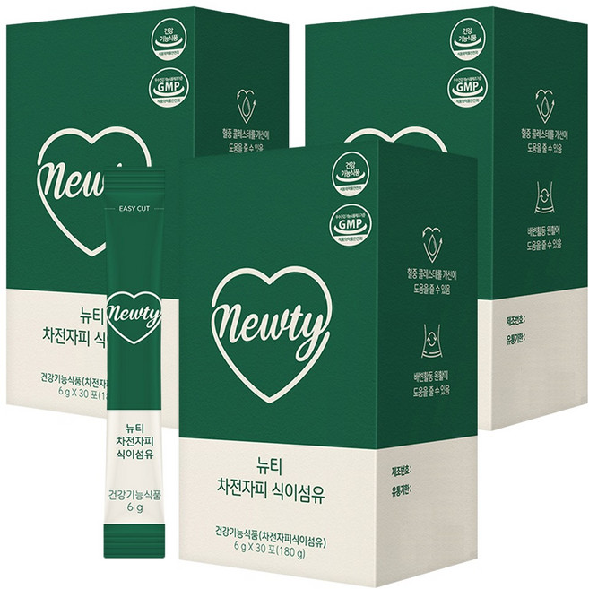 랩앤뷰티 뉴티 차전자피 식이섬유, 180g, 3개