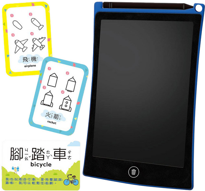 幼福 忍者兔 mini液晶畫板 交通工具, 藍色 + 黑色, 1個