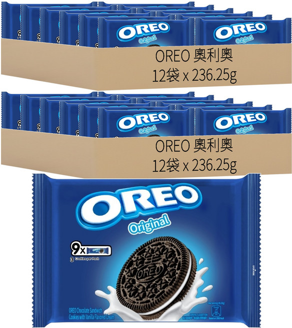 OREO 奧利奧 原味夾心餅乾, 236.25g, 24袋
