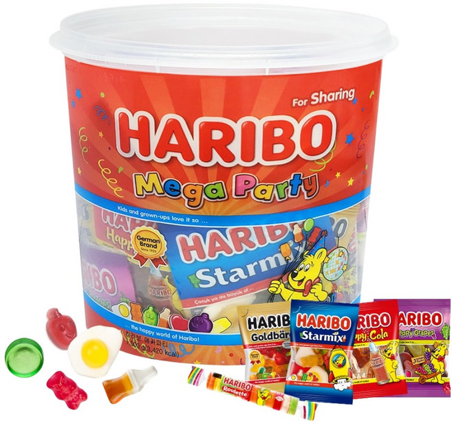 하리보 메가파티 젤리 56개입, 1kg, 1개
