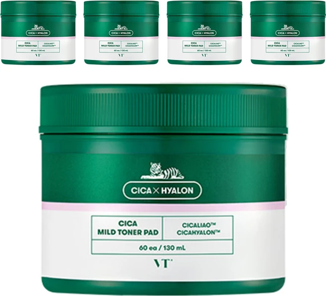 브이티코스메틱 시카 마일드 토너 패드, 60개입, 5개 - 쿠팡