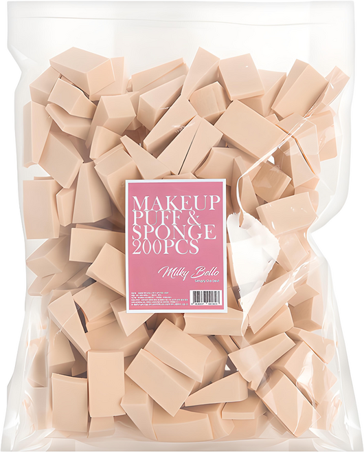 Kimera'J 大容量化妝海綿三角粉撲 200入, 膚色, 1包